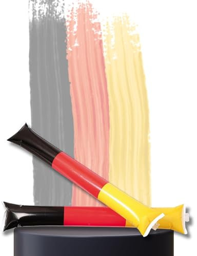 elasto PROMOTION FOR LIFE Aufblasbare Cheering Sticks 2er Deutschland - Inflatable Stick & Clapper - EM 2024 Fan Artikel - Europameisterschaft Accessoires, Farbe:Deutschland-Farben
