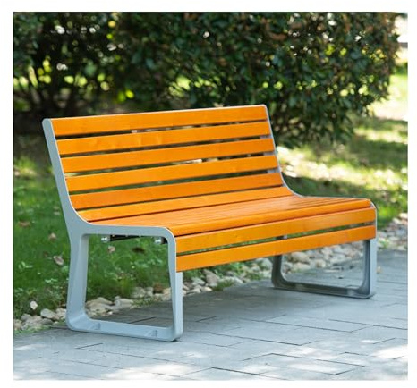 Gartenbank Wetterfest Metall Bank Garten Sitzbank Outdoor Parkbank wetterfeste Parkbänke für draußen, Holzbank mit Lattenrost Hochtemperatur-Bank für Veranda, Park, Hinterhof, Innenbereich (Color : N