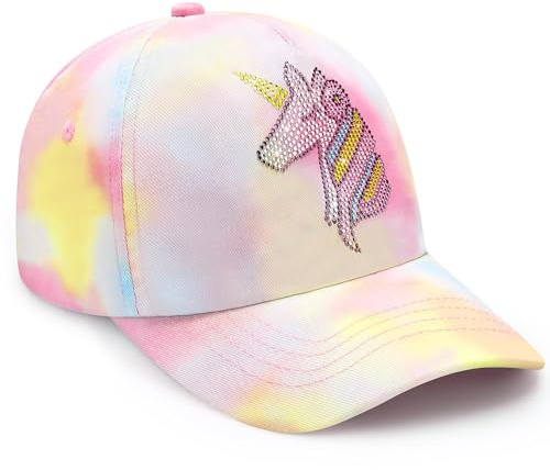 WAWSAM Girls Unicorn Baseball Cap Kids Baseball Hat Toddler Trucker Hat Girls Hats Cute Adjustable Snapback Cap for Kid Summer School