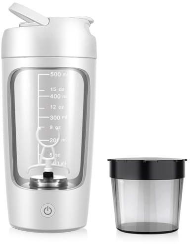 HIULLEN Bottiglia Shaker Proteico Elettrico 650+200ml, Shaker Proteico Sportivo Fitness, Shaker Elettrico Ricaricabile Integratori, Frullatore Miscelatore Automatico Proteine Per Fitness Cremoso