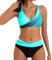Generisch 2024 - Zweiteiliger Badeanzug für Damen mit hoher Taille S Male Pikee (Light Blue, XXL)