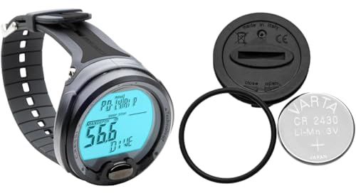 Cressi KS770000 Leonardo Dive Computer, Schwarz & Battery Kit for Diving Watch Computer - Ersatzbatterie-Kit + O-Ring für Cressi-Taucheruhren/Computer, Unisex-Erwachsene