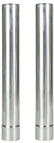 2Pcs Stainless Steel Exhaust Pipe, 48cm Stove Chimney Pipe Gas Exhaust Pipe for Woodburners, Camping Stoves, 60mm Diameter (Straight)
