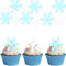ALEGRE Essbare Schneeflocke Tortendeko Frozen,50 Stück Schneeflocke Kuchen Deko Essbar,Blau Weiß Schneeflocken Muffin Deko Essbar,Schneeflocke Deko Torte Essbar,Essbare Weihnachten Cupcake Topper