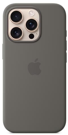 Apple iPhone 16 Pro Silikon Case mit MagSafe – Steingrau 