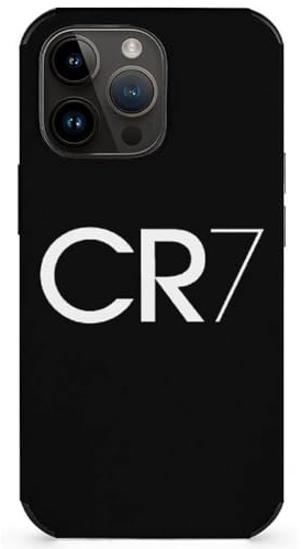 EZB Cristiano Ronaldo Schutzhülle für iPhone 16, Schwarz und Weiß, flexibel, stoßdämpfend, coole Handyhülle, Schwarz