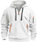 Hoodie Herren Oversize Winter Dicke Kapuzenpulli Casual Sweatshirt Hip Hop Outdoor Kapuzenpullover Personalisierte Hoodie Langarm Pullover mit Taschen Kordelzug 2024 Winter Pulli(White,XXL)