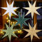 EASY JOY 5er Set Papiersterne 30cm Salbeigrün Faltstern Weihnachten Dekoration Dunkelgrün 9 Zacken Weiß Salbeigrün Faltsterne Party Deko für Weihnachtsdeko Hochzeit Geburtstag Tischdeko