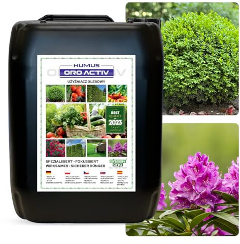 GREEN ORO HUMUS ORO ACTIV 20L - Fertilizante líquido orgánico - Mejorador de suelo para plantas florales