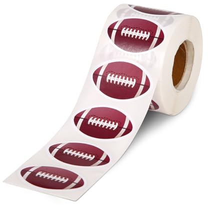 500 Etiquetas Adhesivas de Fútbol, Pegatinas de Fútbol para Botellas de Agua Pegatinas en Rollo de Fútbol para Decoración de Fiestas con Temática de Fútbol