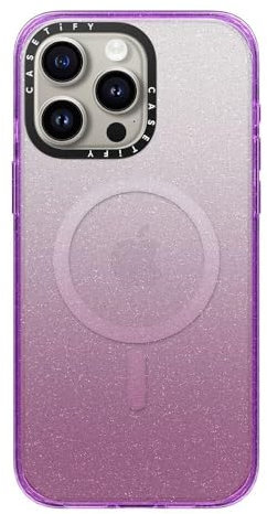 CASETiFY Impact Case for iPhone 15 Pro Max [4X Military Grade Drop Tested / 8.2ft Drop Protection/Compatible with Magsafe] - Glitter Purple