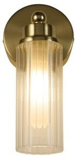 Searchlight Gold Wandleuchte Imperial mit geriffeltem Glas - 29981SB