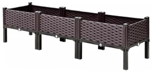 Esenlong Raised Garden Bed,Raised Plant Box,Durable Large Planters Box for Outdoor Plants,Rectangular Garden Planter,Elevated Patio Flower Vegetables Planting Container(116x40x36cm)