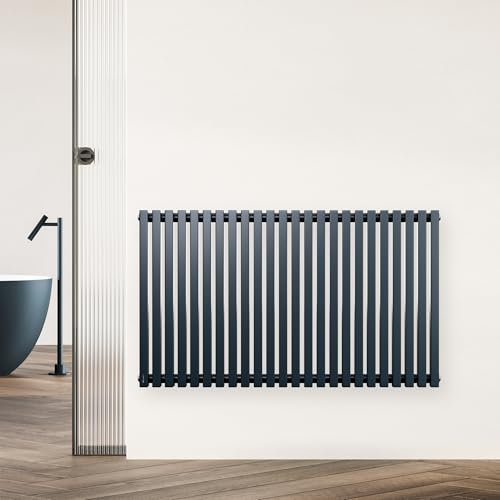 blumfeldt Radiateur Mural - 891 W Radiateur Tubulaire en Acier, Design Moderne avec Tubes Chauffants Verticaux, Raccordement Latéral, Montage Mural, 100x63 cm, Anthracite