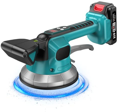 Strumento vibrante senza fili per piastrelle, compatibile con batteria Makita da 18 V, macchina per piastrelle con 10 ingranaggi regolabili, assorbimento 850 kg, motore 23000 giri/min, ventosa da 14,5