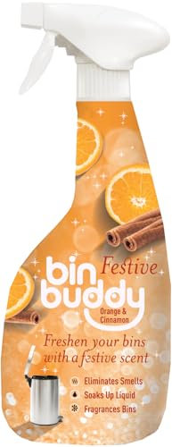 Bin Buddy Festive Bin Cleaning Spray 500ml - Kills Germs, Leaves Your Bin Smelling Great - Suitable for Indoor and Outdoor Bins