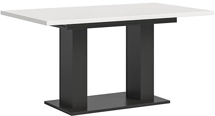 xonox.home Tisch Motion X4AH6T76 Ausziehbarer Esstisch in weiß Nb. und grau Nb. mit Doppelsäulen-Fußgestell, ca. 150-190x76x90 cm