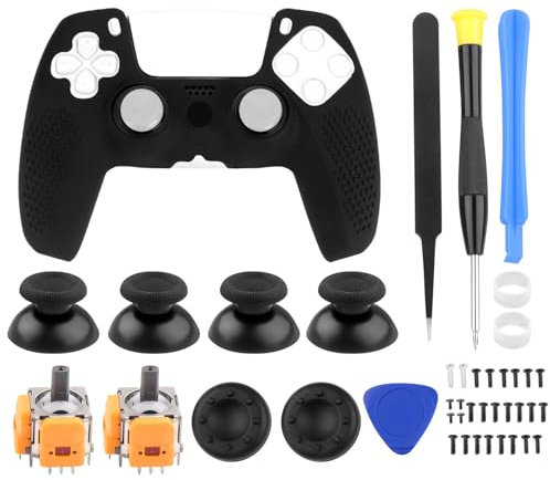 ZXshow 2 Pièces Joysticks Hall Effect Joysticks Remplacement pour Playstation 5 Modules Analogiques 3D Anti Drift avec Kit Réparation & Accessoires pour Console Sony PlayStation 5