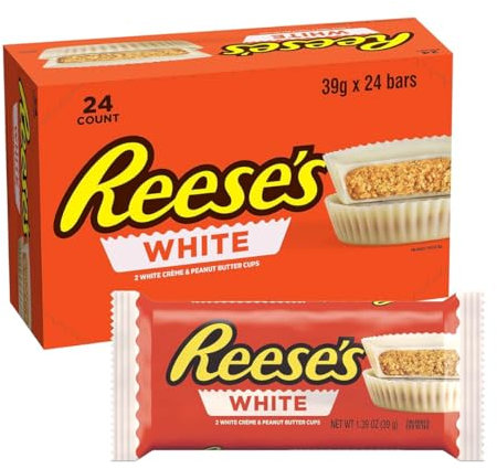 Reeses Peanut Butter Cup MHD 03/2025 - Erdnussbutter-Cups weiße Schokolade: 24 Stück (24 x 39,5 g)