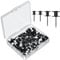 Uniclife 40 Pcs Picture Hangers Nails, Thumb Tacks, Double Headed Picture Hangers, 4 Size Push Pins for Wall, Picture Hanging Nails, Long Wall Hooks for Pictures Photo Frame Tapestry and Decor, Black