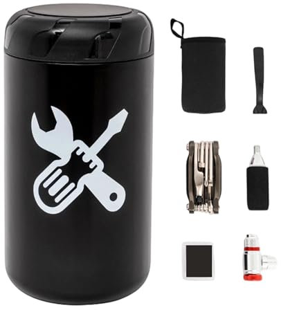 de Rangement d'Outils pour Porte-Bidon de Vélo, Porte-bidon portable pour rangement d'outils, Accessoires compacts pour VTT et vélo de route pour voyage et entretien avec fournitures pour vis et rusti