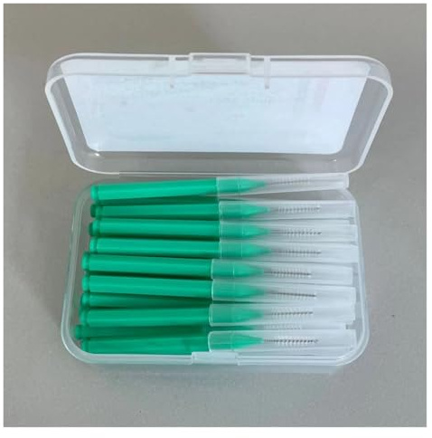 Handzahnbürste 30Pcs Interdental Care Teeth Whitening Interdentalreiniger Zahnbürste Mundhygiene-Tool Bürste(0.8mm green 30pcs)