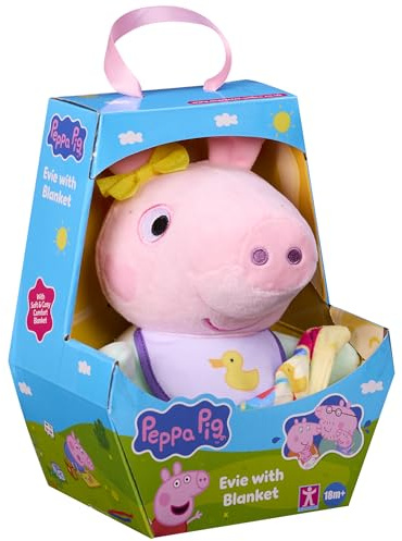 Peppa Pig Baby Evie with Blanket, Plush Preschool Toys, Cuddly Baby Toys