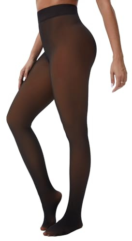 ZAKASA Medias Térmicas Mujer Invierno: Pantimedias Termicas con Forro Polar Medias Reductoras de Alta Elasticidad Pack de 1