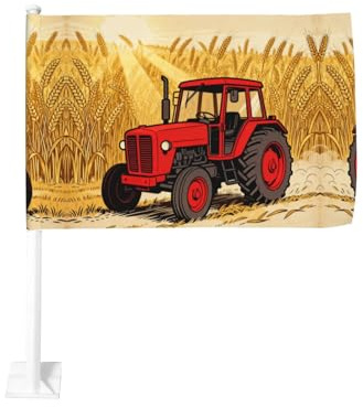 Weizenfeld-Autofahne, 30,5 x 45,7 cm, doppelseitig, Fahrzeug-Fensterflagge für Sportveranstaltungen, Parade-Dekoration