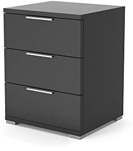 Vicco Nachttisch Florenz, Nachtkommode, Schwarz, 46.2 x 60 cm
