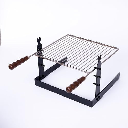 Griglia in Acciaio Inox 18/10 Regolabile in Altezza Piccola 45 × 60 × 20 cm (Grande: 60x60x20)