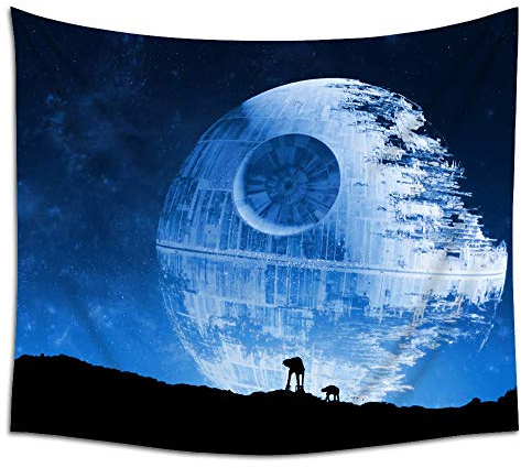 Zowep Galaxie-Wandteppich, blauer Planet, Elefant, kosmischer Wandteppich, Wandkunst, Dekor, Wandteppich, Schlafzimmer, Wohnzimmer, Studentenwohnheim, Tapisserie [127,7 x 152,4 cm]