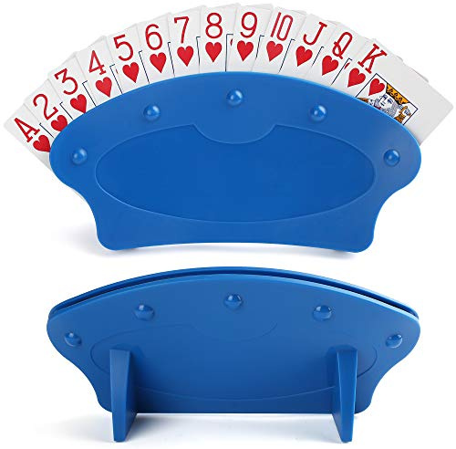 LotFancy Playing Card Holder for Adults Kids Seniors, 2 Pack, Card Holders for Playing Cards, Family Card Game Nights, Canasta, Poker Parties, Plastic, Hands Free