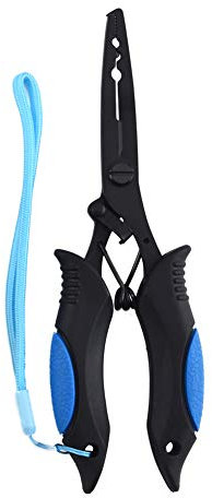 MILLION SOURCE Portatile Pesca Pinze in Acciaio Inox Pesca Luya Strumento con Guaina e Corda per Esterno Blu