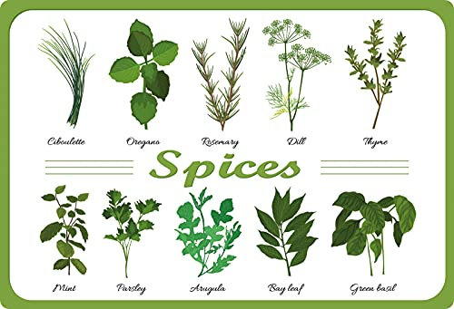 Blechschild 20x30cm gewölbt Spices Küchenkräuter Küche Deko Geschenk Schild