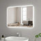Heilmetz Badspiegel mit Beleuchtung 80x60cm, LED Badezimmerspiegel, 3 Lichtfarben 3000K/4000K/6500K, Dimmbar, Touch-Schalter, Spiegel mit Beleuchtung, Vertikal/Horizontal Montage