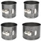 NA Backformen Set 4 Stück Kuchenformen Set Metallic Springform Set Antihaftbeschichtet und auslaufsicher Backform Rund 12cm/14cm/16cm/18cm*10cm, runde Springform mit abnehmbarem Boden