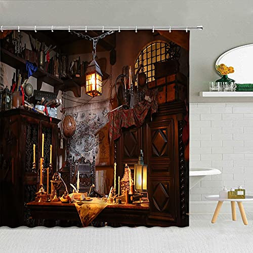 XCBN American City Night View Shower Curtain Waterproof Fabric Bathroom Decorative Shower Curtain Hook Curtain L 180x200cm