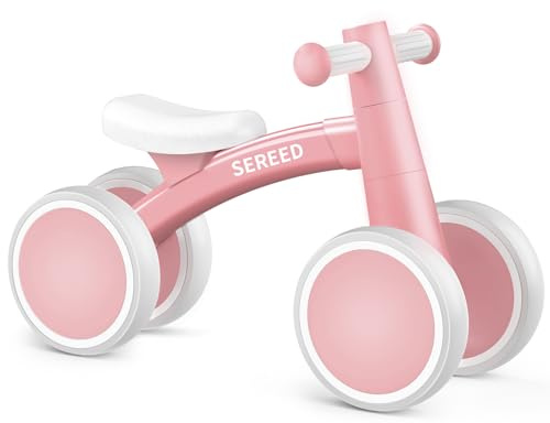 SEREED Baby Balance Bike for 1 Year Old Boys Girls 12-24 Month Toddler Balance Bike, 4 Wheels Toddler First Bike, First Birthday Gifts