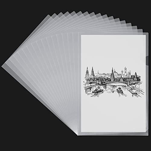 MIVIDE 90 Stück Klarsicht Aktenhüllen A4, 31x22cm Dokumententaschen Kunststoff, Aktenhüllen Dokumentenordner A4 Seitlich Offen für Schule, Aufbewahrung, Büro (Transparent)