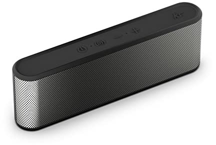Kitsound Boombar 30 Portable Bluetooth Speaker, 20 Hours Playtime. True Bass Eq Mode, Microphone, Wireless Speaker For Iphone, Samsung, Black, Gun Metal