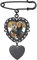 Custom4U Personalisierte Brosche Clip mit 2 Foto Gravur Edelstahl Herz Foto Broschen Anstecker Schwarz Memorial Brautstrauß Anhänger Broschen für Hochzeit Boutonniere Brautstrauß Pin Kit