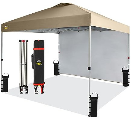 CROWN SHADES 3m x 3m Pop Up Gazebo with 1 Sidewall, Event Shelter Canopy