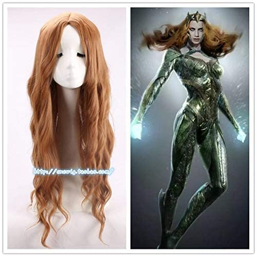 Movie Aquaman Mera Perücke Cosplay Mera Haar Comic Perücke Karneval Haar Mera Kostüm Zubeh?r Cosplay Requisite 75CM