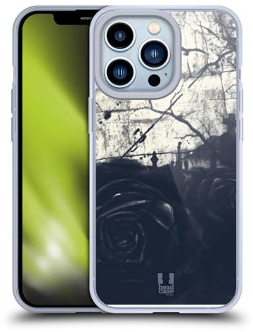 Head Case Designs Rosa Scura Gocce Floreali Custodia in Gel [Protezione di Grado Militare] Compatibile con Apple iPhone 13 PRO E Compatibile con MagSafe