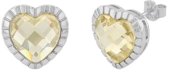 NOELANI Ohrstecker 925 Sterling Silber Damen Ohrschmuck, mit Zirkonia synth., 1,3 cm, Silber, Herz, Kommt in Schmuck Geschenk Box, 2036356