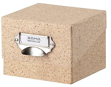 Rössler SOHO Foto Aufbewahrungsbox | Fotobox Aufbewahrungsbox mit Deckel | Organizer Box | Visitenkarten Aufbewahrung | Boxen Aufbewahrung | Storage Boxes | 17x15x13 cm | 1 Stück | Farbe: Braun |Cacao