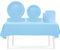 53PCS Light Blue Party Tableware Decorations for Kids Birthday,Disposable Party Tableware Set Tablecloth Table Covers,7inch&9inch Paper Plates,Paper Napkins for Xmas Birthday Wedding Party Favor