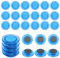 ZDZBLX Fridge Magnets Strong Magnet, 28 Pack Small Magnets Whiteboard Magnets, Mini Magnets Heavy Duty Fridge Magnets for Adults, Cute Round Magnets for Whiteboard, Fridge, Crafts (Transparent, Blue）