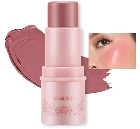 Boobeen Crema Blush Stick Trucco per Guance, Multi-uso Trucco Matte Guancia Bacchetta Blusher Facile da Sfumare, Lunga Durata Naturale Finitura Rugiada per Radioso